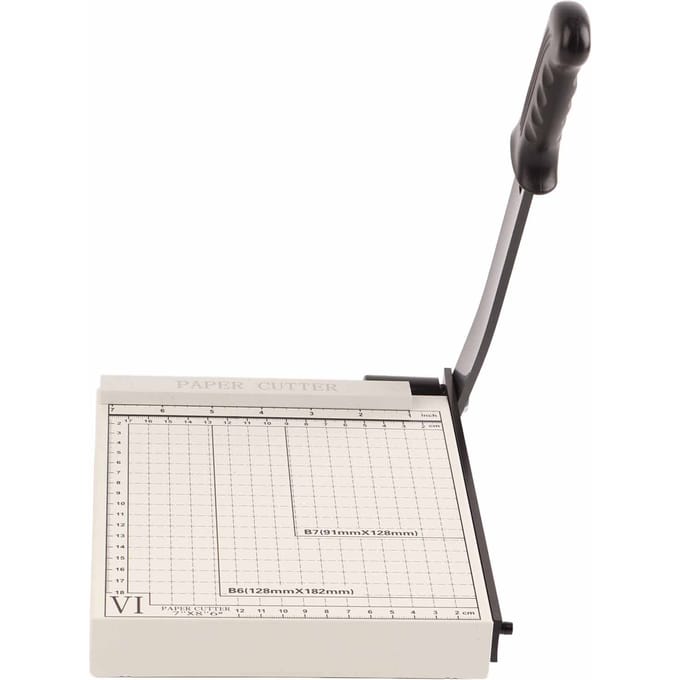 Handmatige Papiersnijder Nauwkeurig Schoon Snijden A5 Papiertrimmer met Booghandgreep Positioneringsliniaal voor School Kantoor Staal white