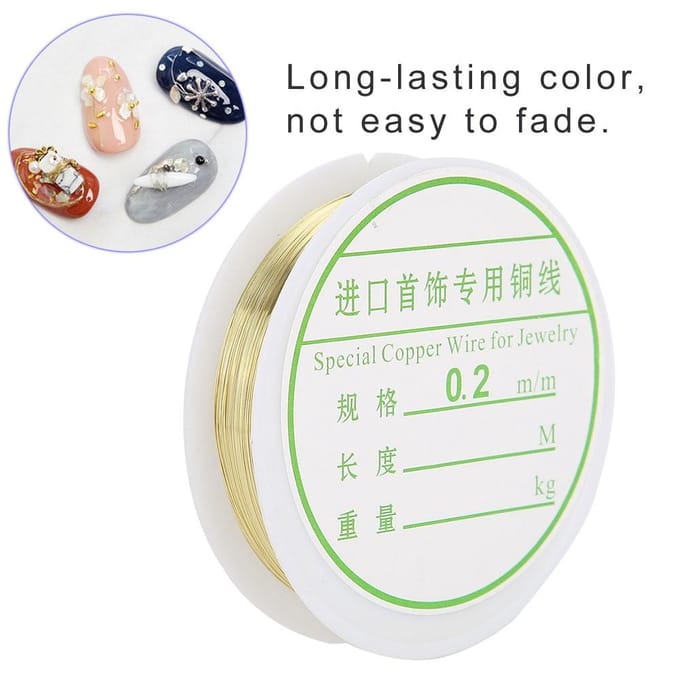 DIY Kralen String Sieraden Accessoires Nail Art Manicure Metaal Koperdraad Draad(Goud) beige