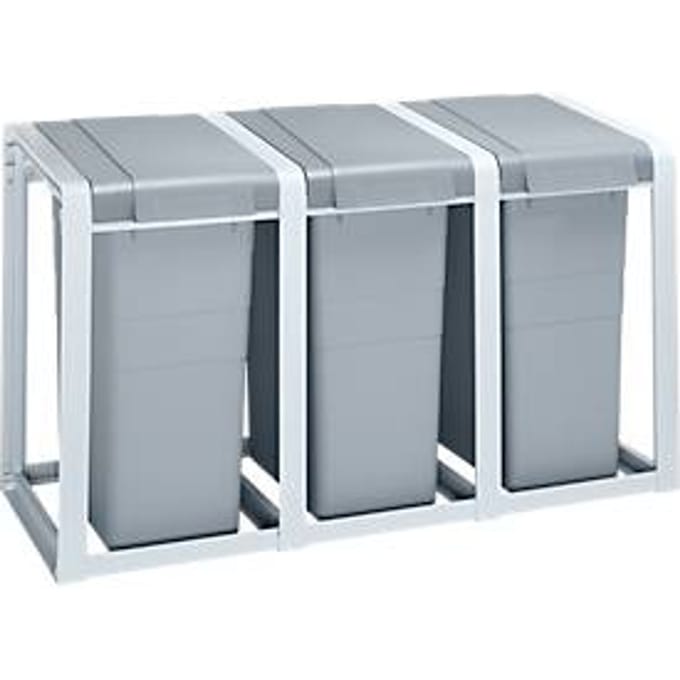 Afvalsorteersysteem, L 415 x B1050 x H 750 mm,114 liter, drievoudige module