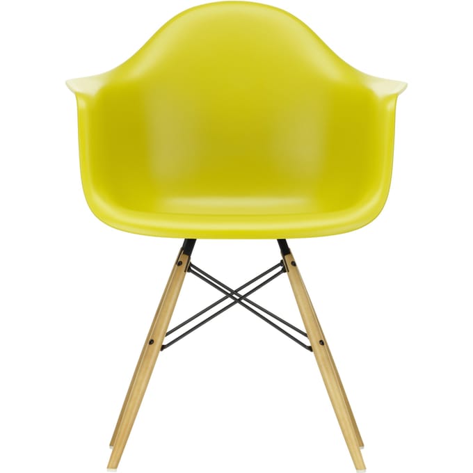 Vitra DAW Eames Plastic Armchair - mosterd RE - gelige esdoorn