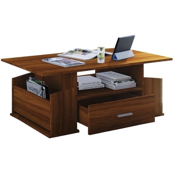 Houten bijzettafel Salontafel Sofa-tafel Woonkamertafel Lade Junata