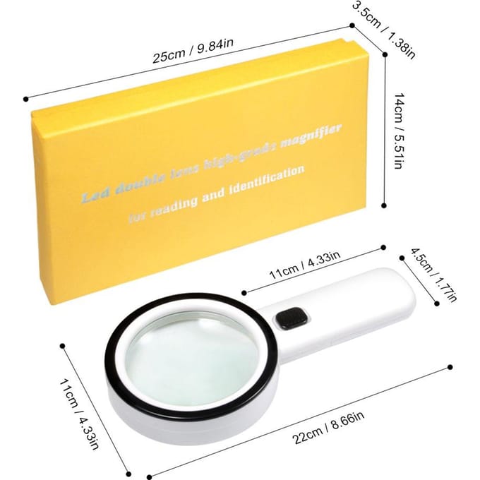 30X Handheld Vergrootglas Lezen Sieraden Vergrootglas met LED-licht