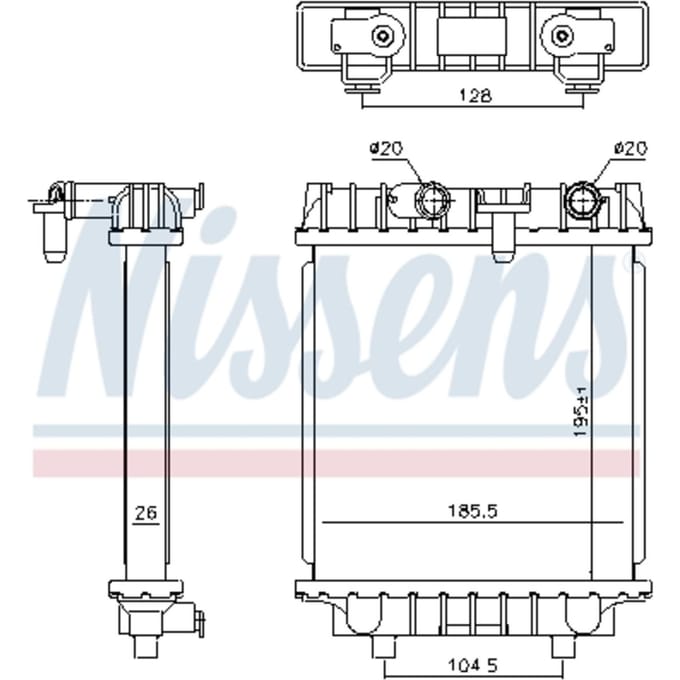 Radiator, motorkoeling NISSENS 606644