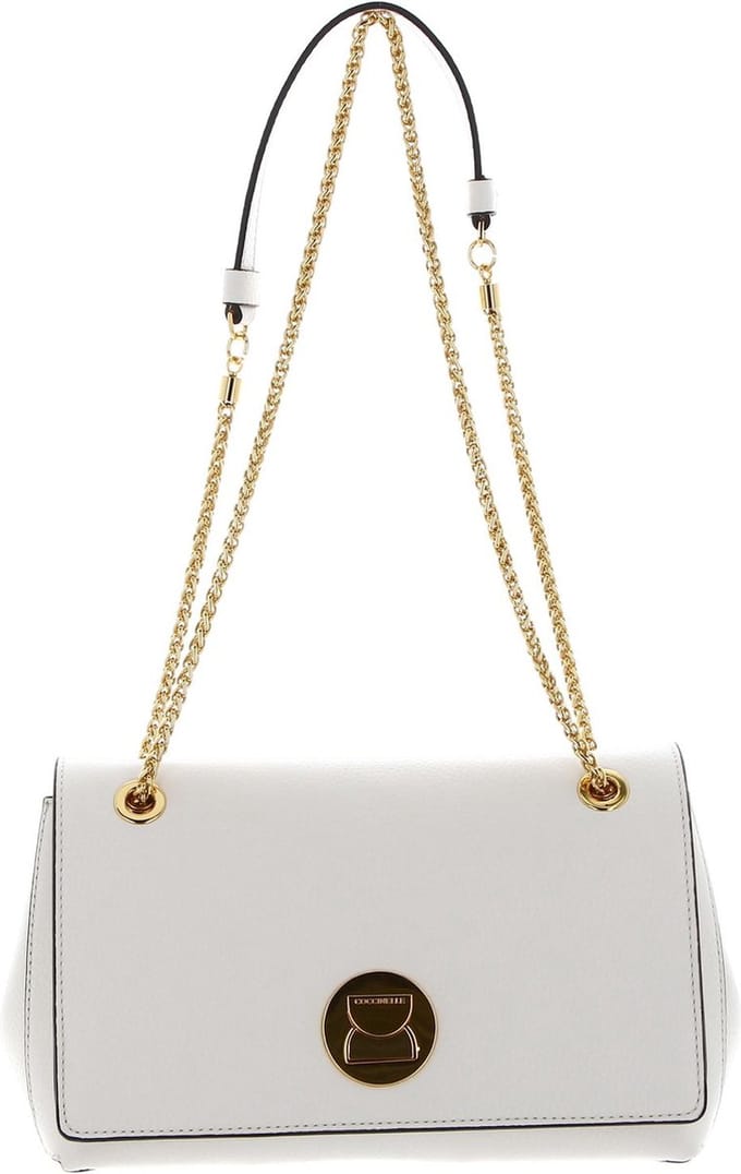 COCCINELLE Leren Schoudertas Liya Shoulder Bag Coconut Milk Crème
