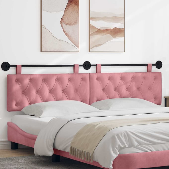 vidaXL - Hangend - hoofdbord - Roze - Fluweel