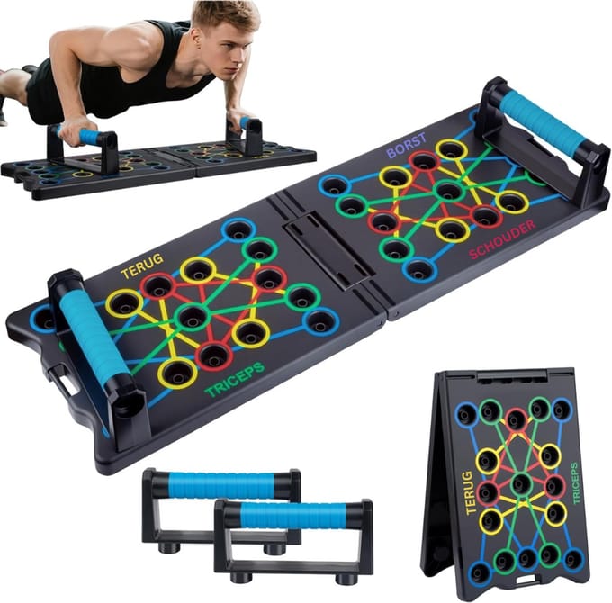 Zyrex® Push-upbord - Parallettes - Push-upbord - Zwart - 35cm x 23cm x 6cm