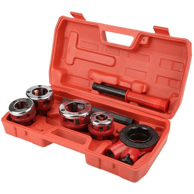 Draadtap Set voor Pijpen 1/2 3/4 1 1-1/4 Tapgereedschap (#02) red