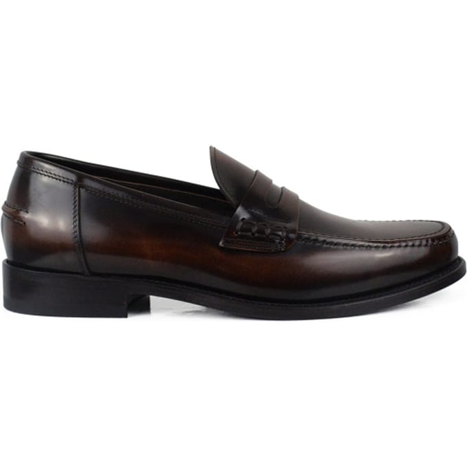 Alberto leren mocassins bruin