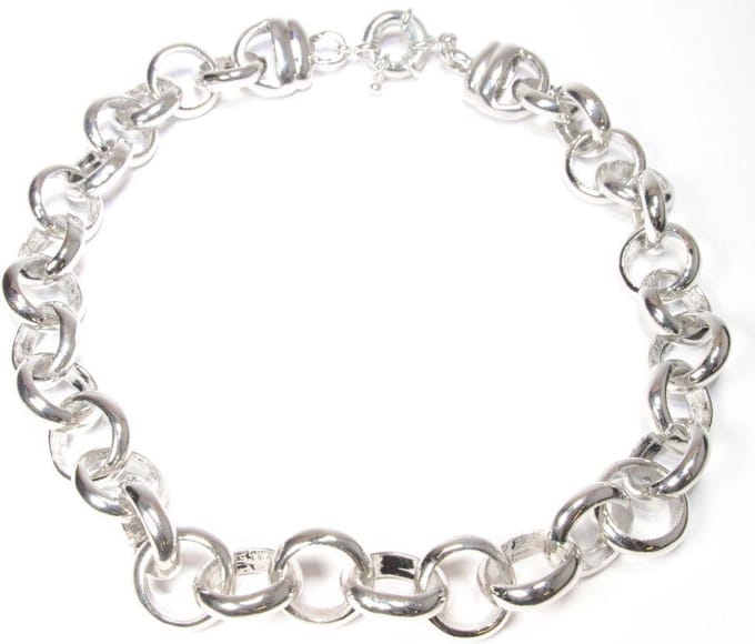 Behave - Schakel ketting jasseron zilverkleur 48 cm - Nikkelvrij - Mode-accessoire
