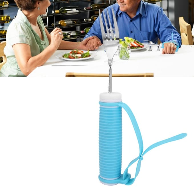 Aide à l'alimentation pour personnes âgées, accessoire anti-tremblement, vaisselle auxiliaire pour personnes handicapées(Fourchette ) white