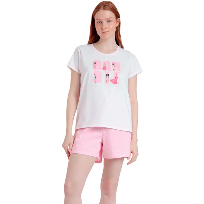 Pyjama-sets Admas Pyjamashort t-shirt She Just Shines Barbie
