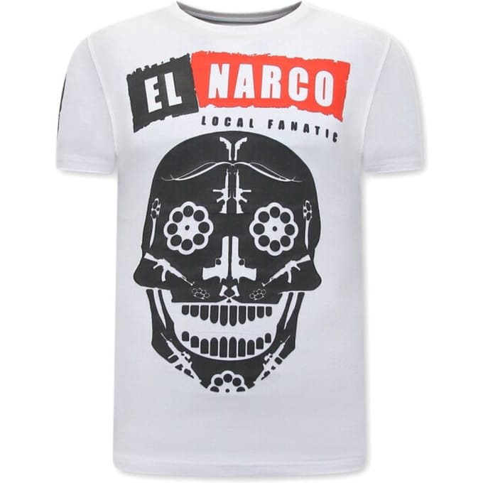 Heren Shirts met Print - El Narco - Wit