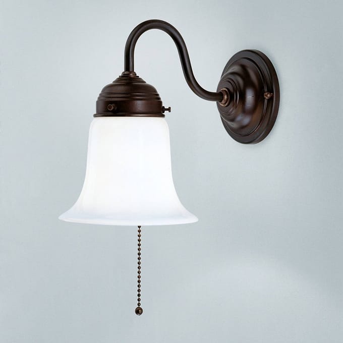 Berliner Messinglampen Wandlamp Sibille met aangebracht antiek