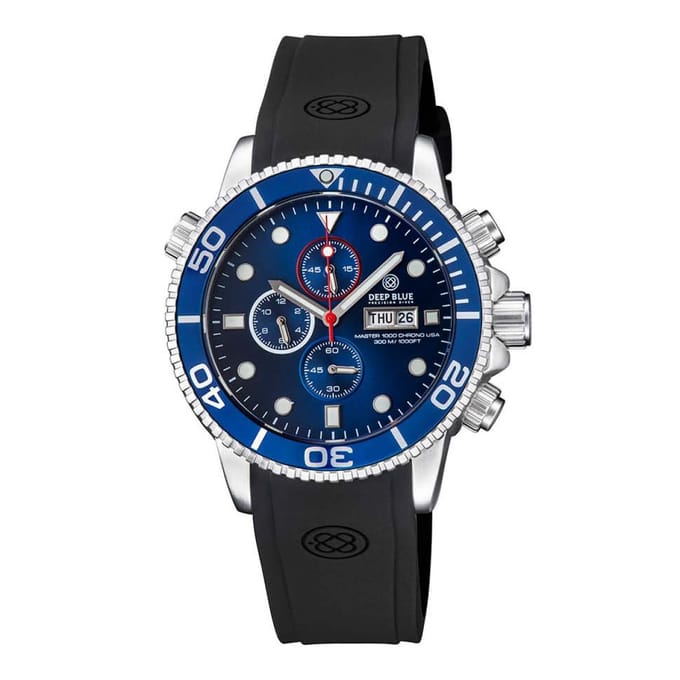 Deep Blue Master 1000 M1KUSACHRBLUBLUSTRP Chronograph Diver 45mm 20 ATM