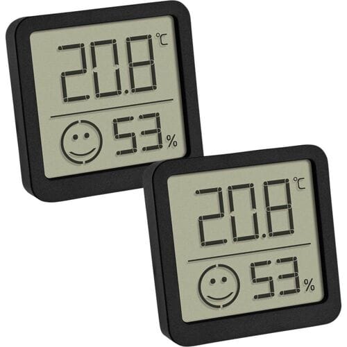 TFA Dostmann 2er Set digitales Thermo-Hygrometer mit Komfortzone Thermo- en hygrometer Zwart