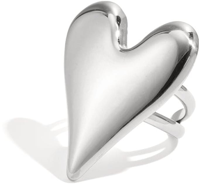 Statement ring met groot hart
