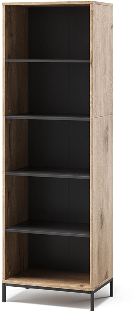 Vicco Eliza Boekenkast – 60 x 180 cm met 5 compartimenten Viking Eik