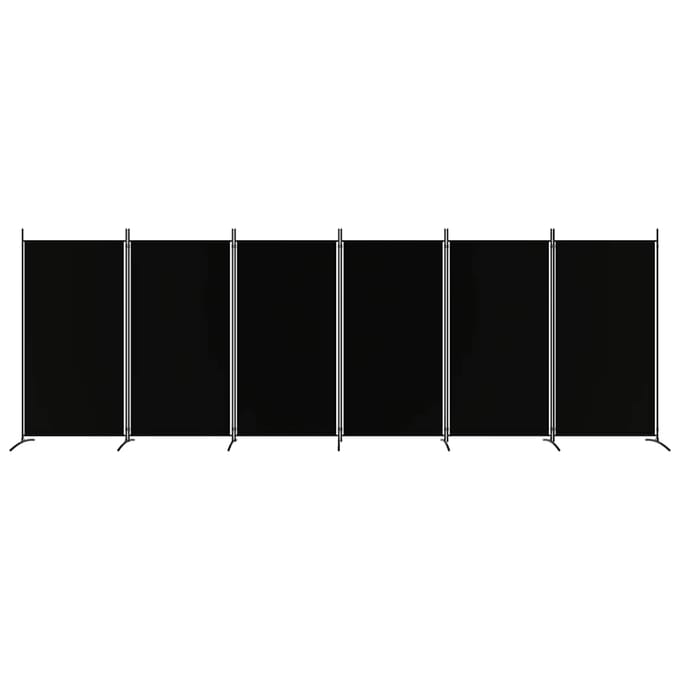 vidaXL - Kamerscherm - met - 6 - panelen - 520x180 - cm - stof - zwart