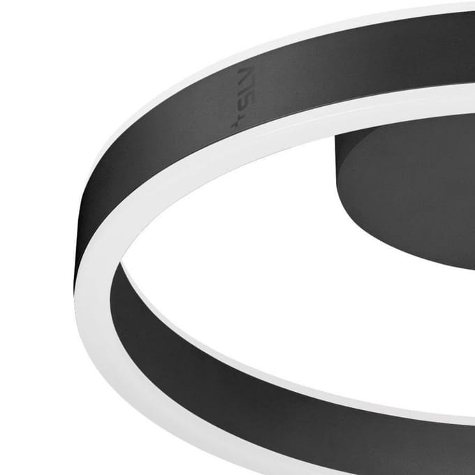 SLV LED plafondlamp One, Ø 40 cm, zwart, metaal, CCT