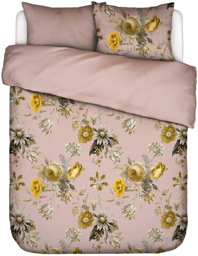 Essenza Florean Dekbedovertrek Biologisch Katoensatijn Blush pink - Lits-Jumeaux - 240x200/220 cm