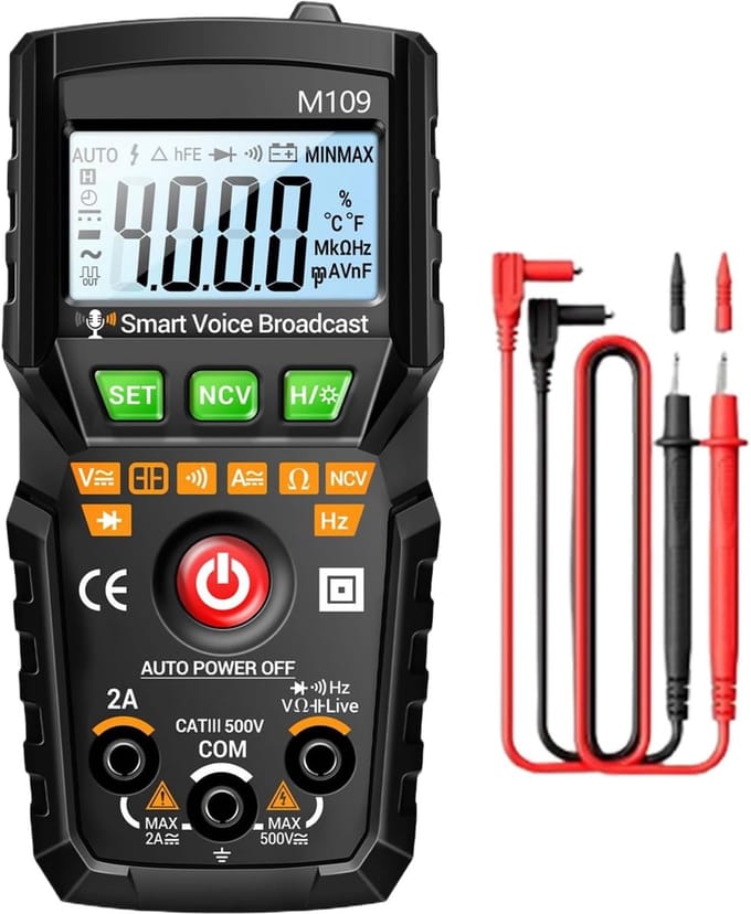 Multitester - Stroomtester - Onderhoud - Spraakoverdracht - 119 cm - Zwart