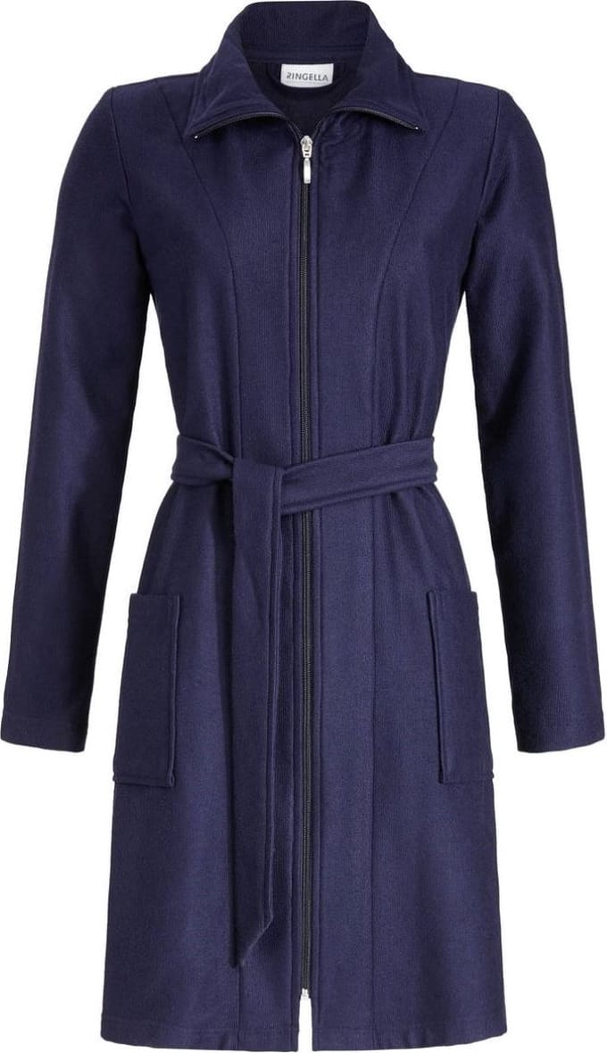 Stoere dames badjas Ringella blauw - Blauw - Maat - 46