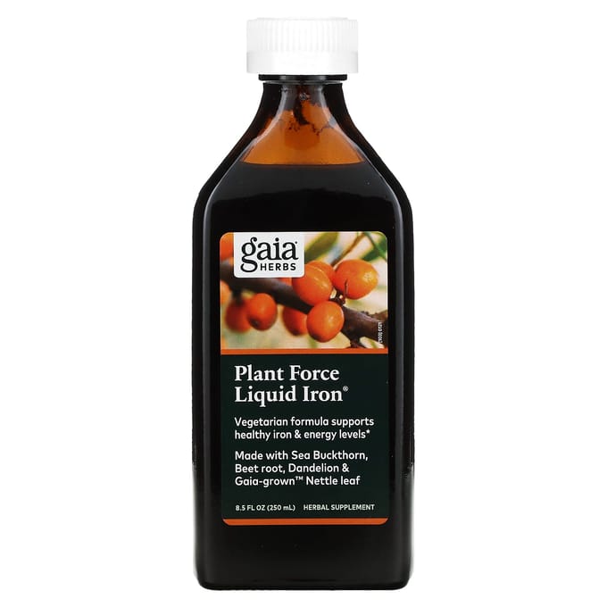 Gaia Herbs, Plant Force Vloeibaar IJzer, 250ml(8.5fl oz)