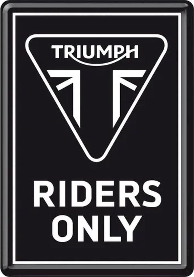 Metal Card Triumph Riders Only 10x14 cm ansichtkaart