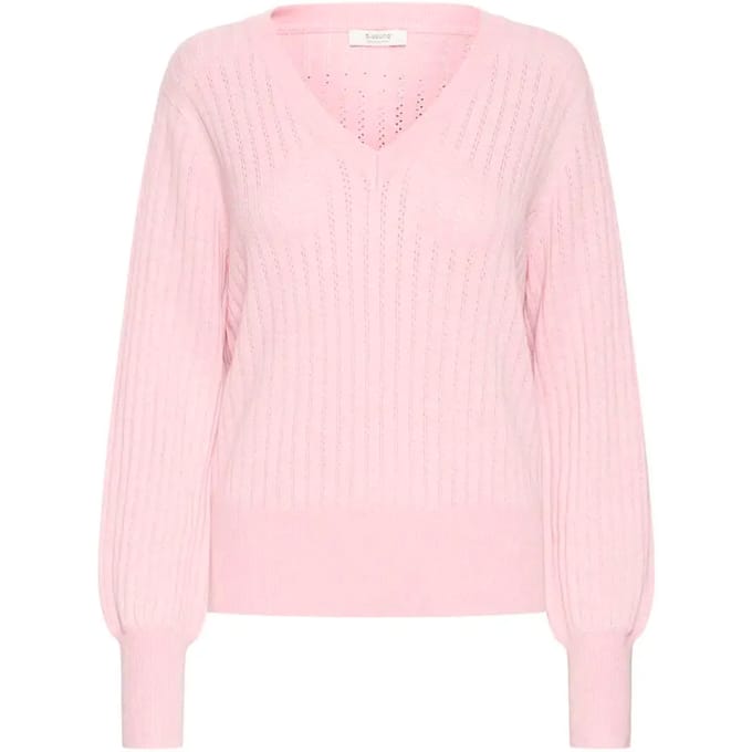 b.young - BYMMORLA VNECK POINTELLE - Dames - Gebreide truien