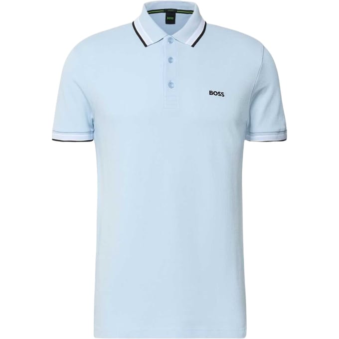 Lichtblauwe poloshirt Boss Green Paddy korte mouw katoen