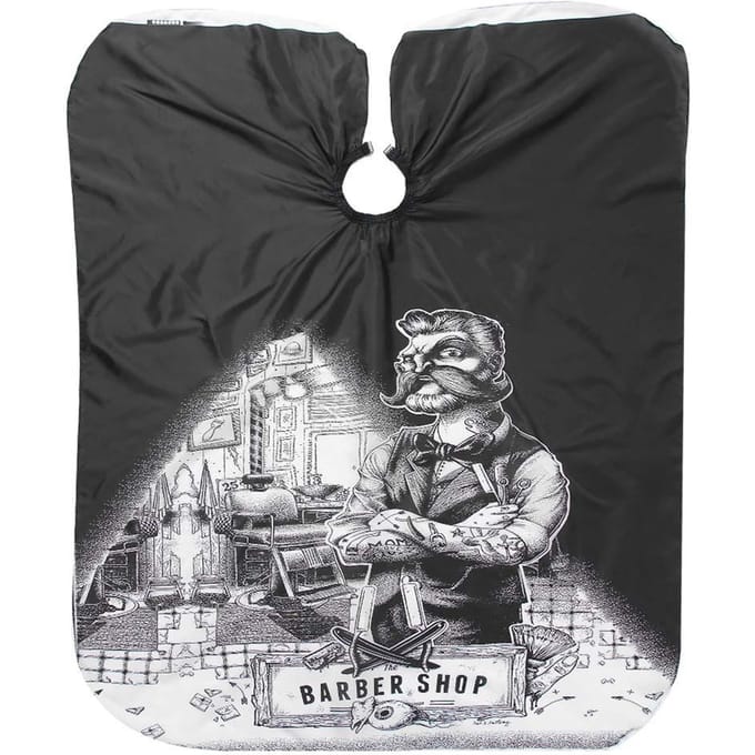 Tablier imperméable pour salon de coiffure, cape de coupe de cheveux, robe de barbier antistatique, 150 x 135 cm black