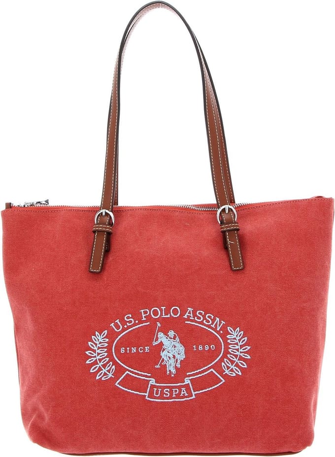 U.S. POLO ASSN. Shopper Springfield Canvas Shopping Bag Peach Rood