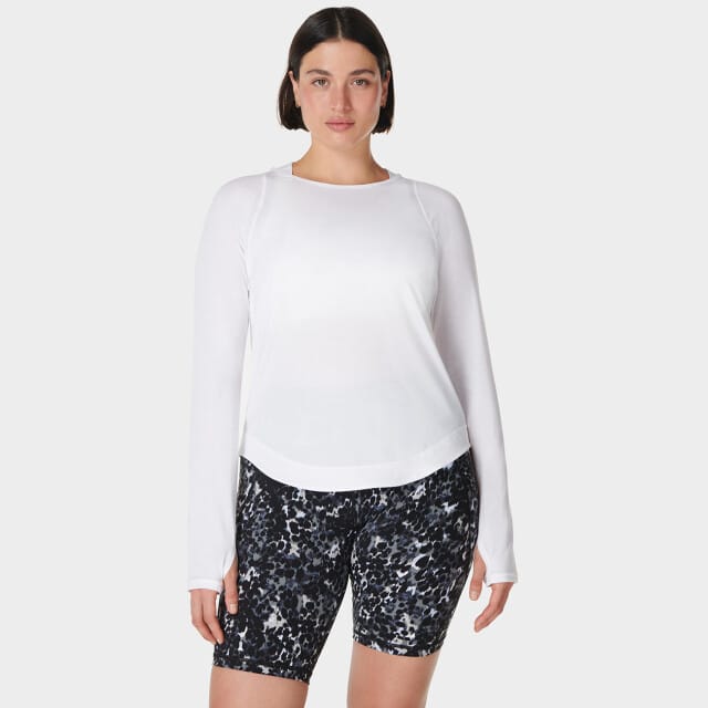 Sweaty Betty Breathe Easy Long Sleeve Top WIT - Maat L