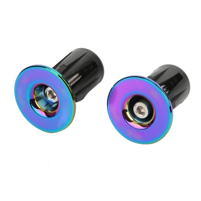 1 paire de poignées de guidon de vélo, bouchons à vis galvanisés, accessoires de cyclisme colorés black