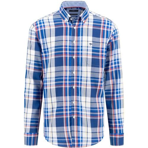 Fynch-Hatton Overhemd Oxford Vibrant Multi Check Button-Down Strong Blue / male