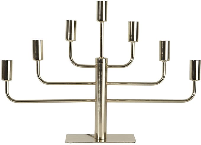 Star Trading messingkleurige kandelaar 'Pix' van metaal, 7-armig, E14, netvoeding, glanzend, H 40 cm, B 57 cm