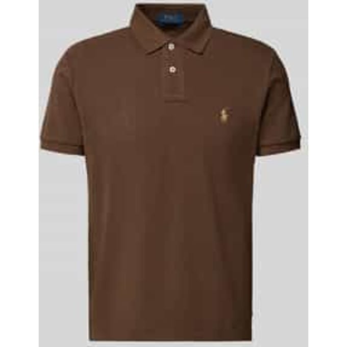 Custom slim fit poloshirt van puur katoen