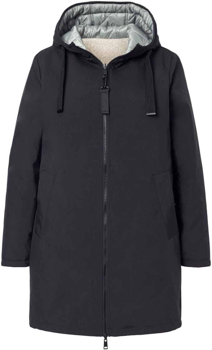 Laurasøn - Dames - Omkeerbare jas van softshell waterafstotend capuchon - Zwart - Maat M