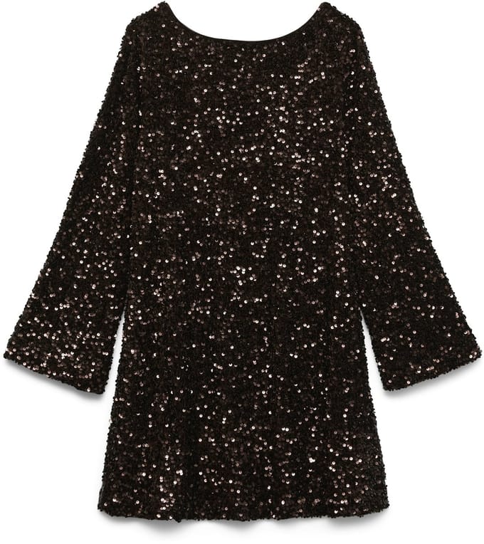 VERO MODA - VMLAILA LS SEQUIN BOW DRESS EXP - Dames - Mini jurken