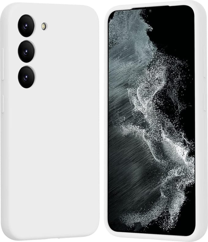 Solid hoesje Geschikt voor: Samsung Galaxy S23 Plus Soft Touch Liquid Silicone Flexible TPU Rubber - Wit