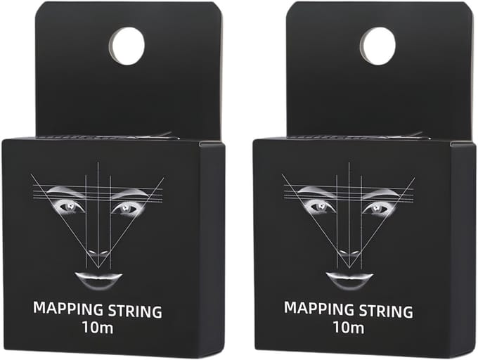Henna Brows Mapping String - Microblading - 10m - Voorgeïnkt - 2 stuks - Zwart