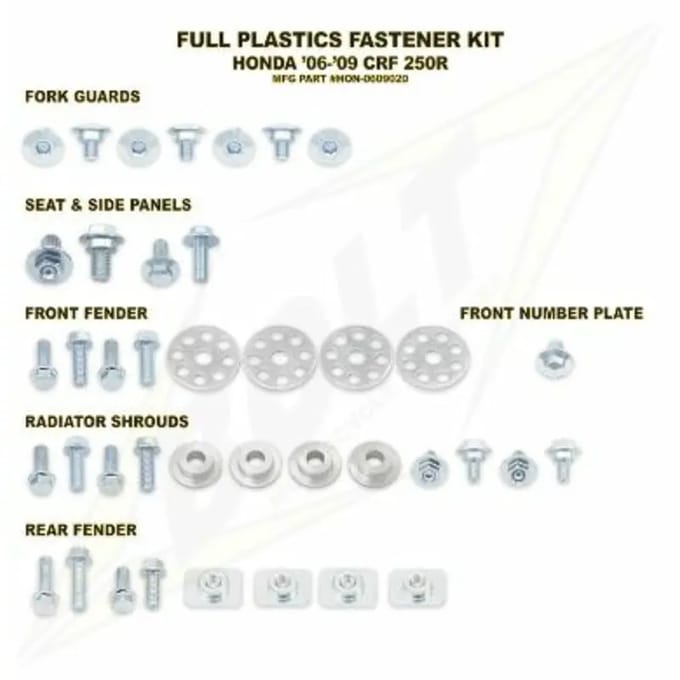 Compleet plastic motorbevestigingsset Bolt Honda CR125/250