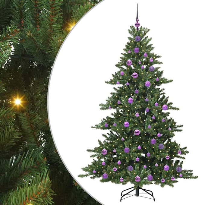 vidaXL - Kunstmatige - Hinged - Kerstboom - Groen - 180 - cm - PVC - en - Staal