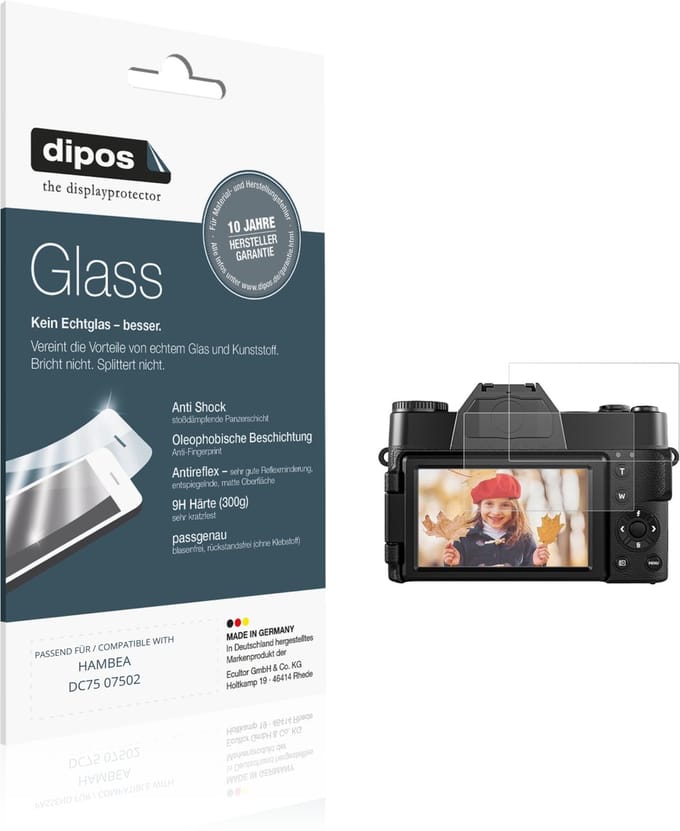dipos – 2x Matte Pantserfolie geschikt voor HAMBEA DC75 07502 | 9H Screenprotector