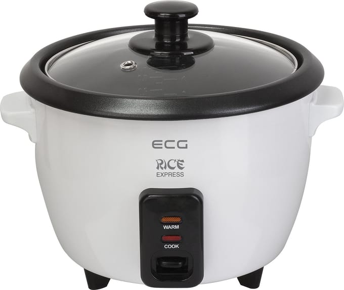 ECG RZ 060 - Rijstkoker - 0,6 l - Uitneembare Binnenpan - Wit - 300W