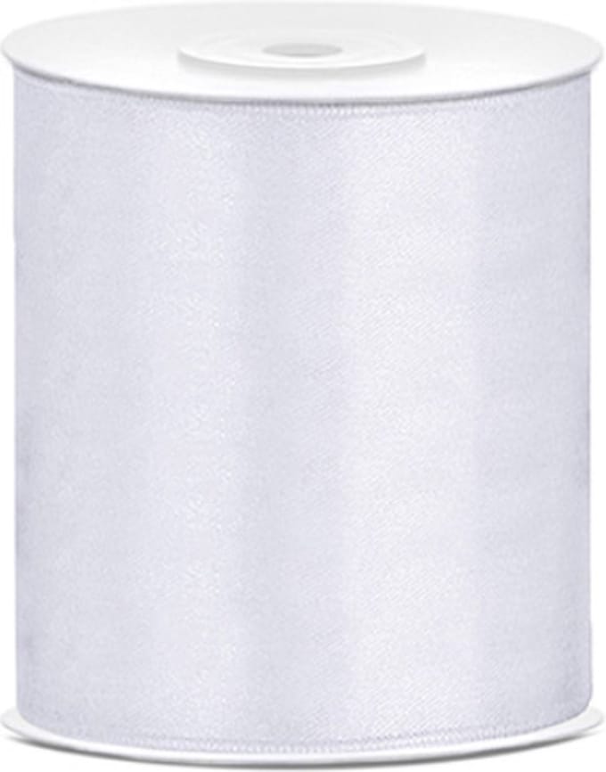Satijn Lint Wit 100mm 25m
