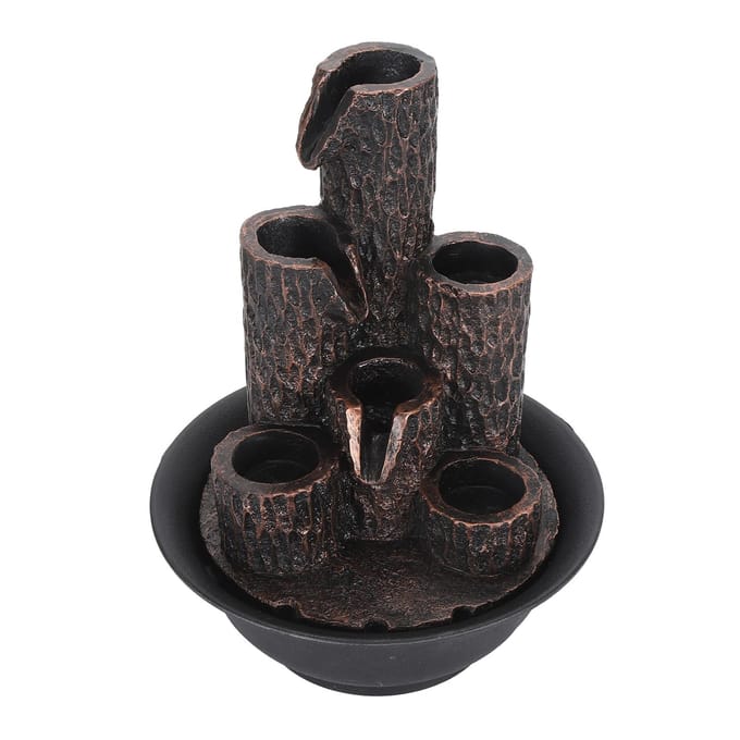 Fontaine de Table Augmentation de la Richesse Humidité Petite Cascade Type Fontaine Cascade avec Lumières LED black