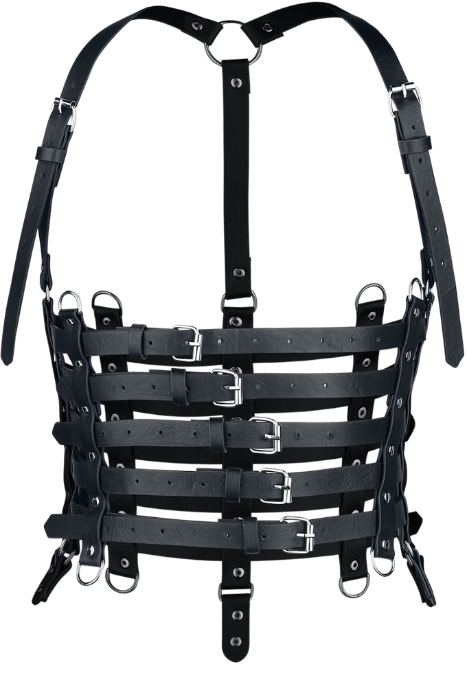 Poizen Industries - Gothic Harness - Aniya Belt - voor Vrouwen - zwart