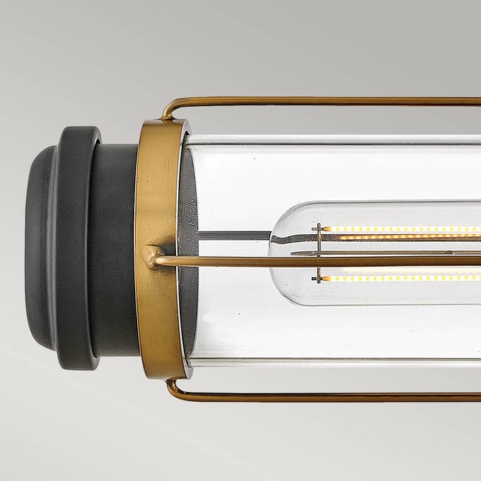 Hinkley LED Wandlamp Masthead | 2X E27 Max 40W | IP44 | Dimbaar | Heritage Brass & Black