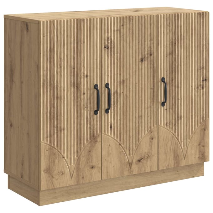vidaXL - Dressoir - Artisanaal - eiken - 89 - x - 34,5 - x - 77 - cm - Bewerkt - hout
